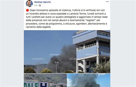 Salvini Su Fumi Scordovillo Si Proceder A Chiusure Sgomberi