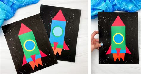 Shape Rocket Craft For Kids Free Template