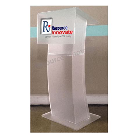 Slant Frosted Acrylic Podium Resource Innovate Pte Ltd