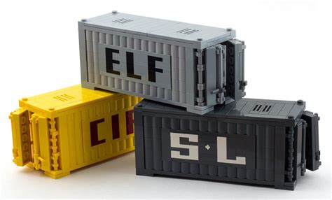 containers_all_open | Lego modular, Lego design, Cool lego