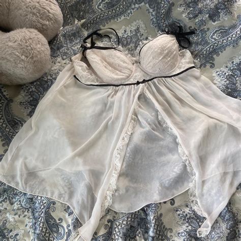 Flowy Lingerie Lacey Bustier Top Depop