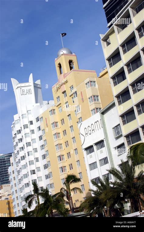 USA, Florida, Miami, hotels along Collins Avenue Stock Photo - Alamy