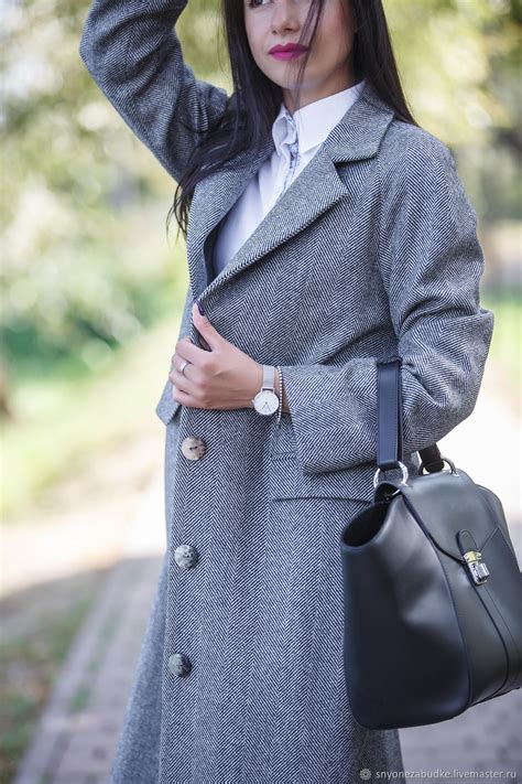 Пальто из твида в елочку Бизнес-класс – заказать на Ярмарке Мастеров ...