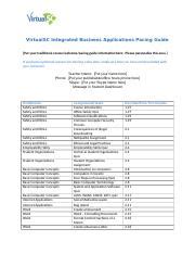 VirtualSC Integrated Business Applications Pacing Guide Docx