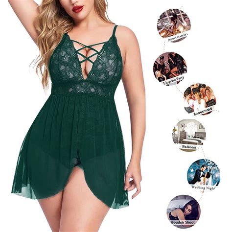 Vestitiy Lingerie For Women Lace Babydoll Women Lingerie Elastic Plus