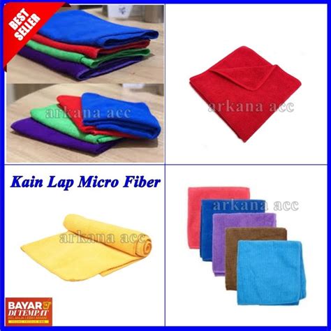 Kain Lap Micro Fiber Tebal Ukuran 40x40cm Warna Acak Arkanaacc