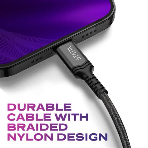 Durabraid 10ft Nylon Braided Charging Cable