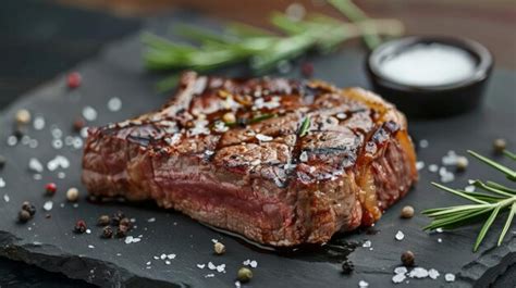 Premium Photo Barbecue Dry Aged Wagyu Rib Eye Steak As Closeup On A Slate