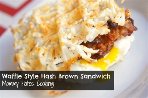 Waffle Style Hash Brown Sandwich - Mommy Hates Cooking