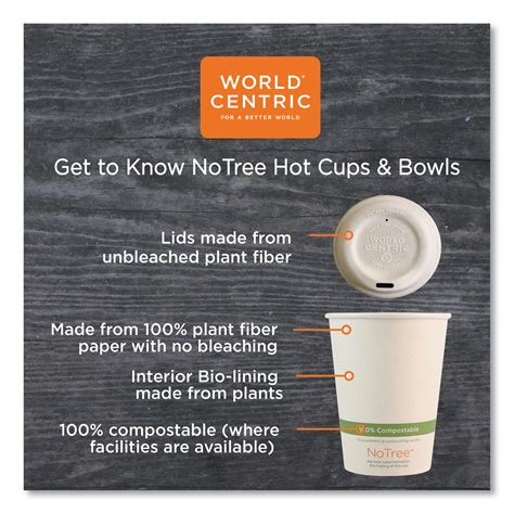 World Centric Notree Paper Hot Cups Oz Natural Carton