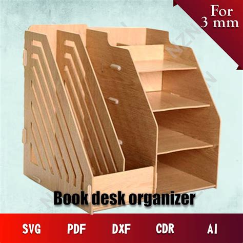 Desk Organiser Laser Cut SVG Laser Cut Wood Organizer Vector Files