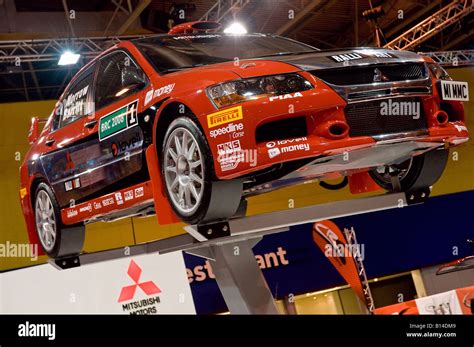 Mitsubishi Lancer Evo rally car, Autosport show Stock Photo - Alamy