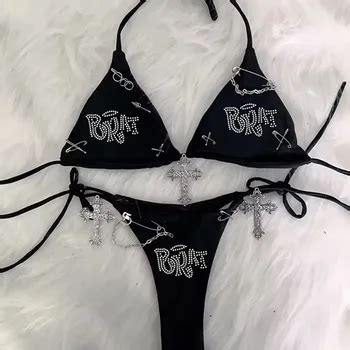 Y K Court Haut Gothique V Tements Sexy Bikini Lolita Bikini Kawaii Bikini Gothique Bikini Y K T