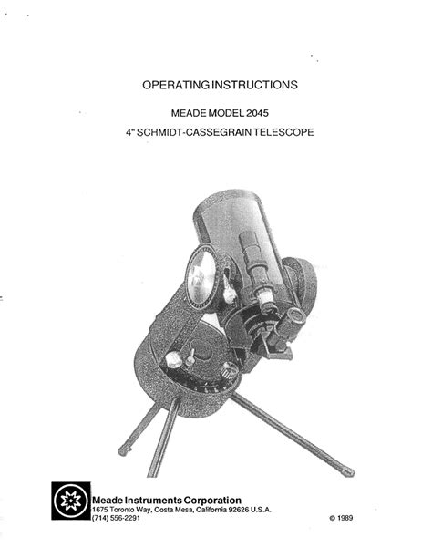 Meade 2045 Telescope User Manual | Manualzz