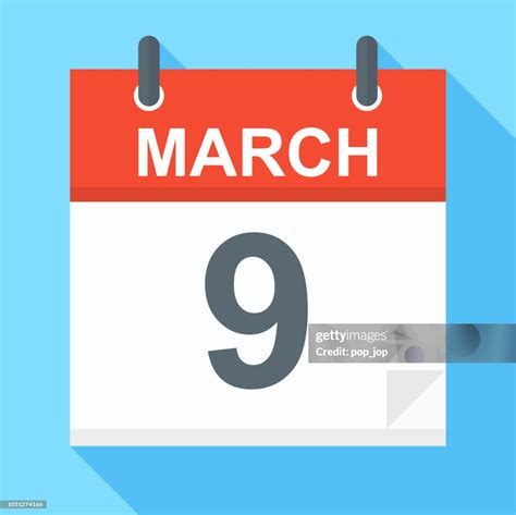 March 9 Calendar Icon High Res Vector Graphic Getty Images