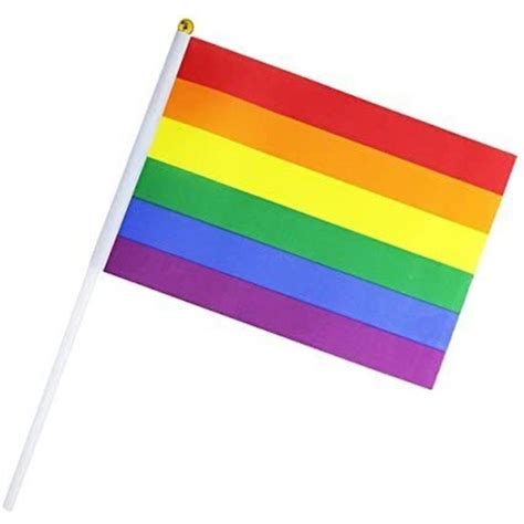 Rainbow Gay Pride Stick Flag Hand Held Mini Flag LGBT Rainbow Flag 1 Flag BIG W