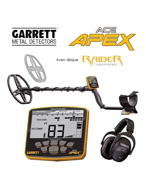 Garrett Ace Apex Disque Raider avec casque MS 3 Loisirs Détections