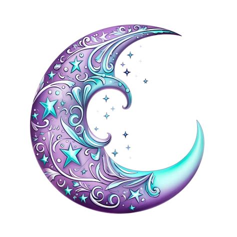 Premium AI Image | beautiful purple Crescent moon clipart illustration