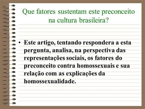 Um Estudo Sobre As Formas De Preconceito Contra Homossexuais Na