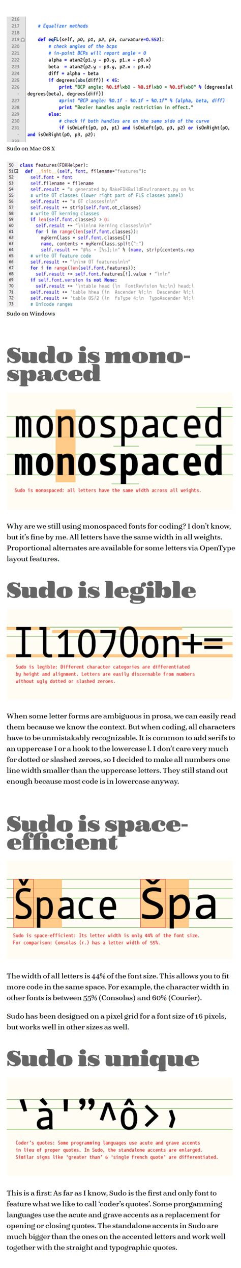 Sudo Monospace Coding Typeface Otf Ttf Web Bypeople