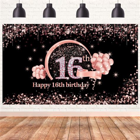 Buy Lnlofen 16th Birthday Banner Decorations For Girls Extra Large 16