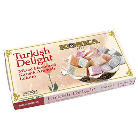 KOSKA Turkish Delight W Mixed Flavors Rose Lemon Orange Mint 500g