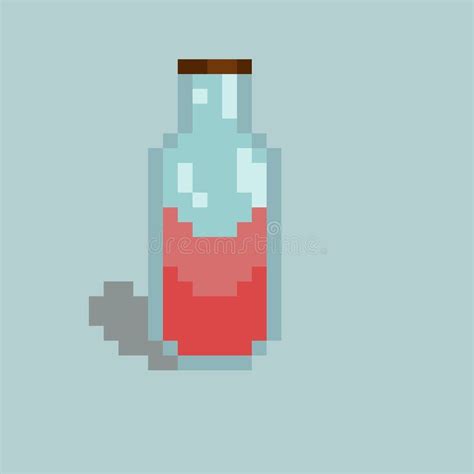 Pixel Art Red Potion Bottle Stock Illustration Illustration Of