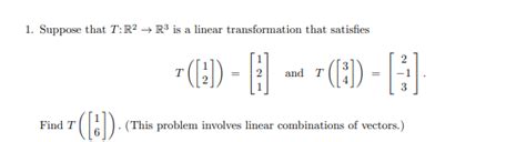 Solved Suppose That T R R Is A Linear Transformation Chegg