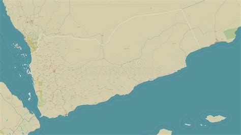 Yemen Outlined Topo Humanitarian Stock Illustration Illustration Of