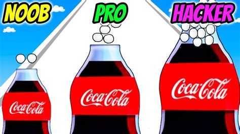 Coca Cola And Mentos Drop And Explode Noob Vs Pro Vs Hacker Youtube