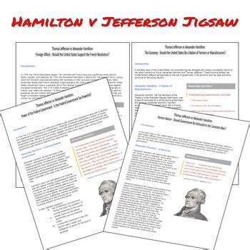 Jigsaw - Federalists and Anti-Federalists - Jefferson vs Hamilton