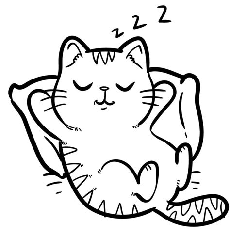 Colorear Gato Durmiendo Dibujos De Gatos Para Colorear Paracolorear Net