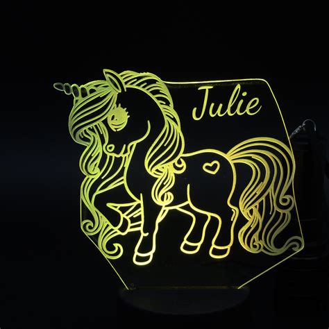 Personalized Unicorn Night Light Kids Bedroom Decor Baby Etsy