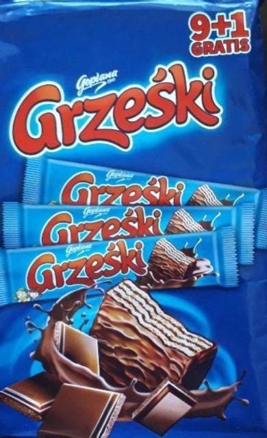 Grześki Wafel przekładany kremem kakaowym w czekoladzie Goplana