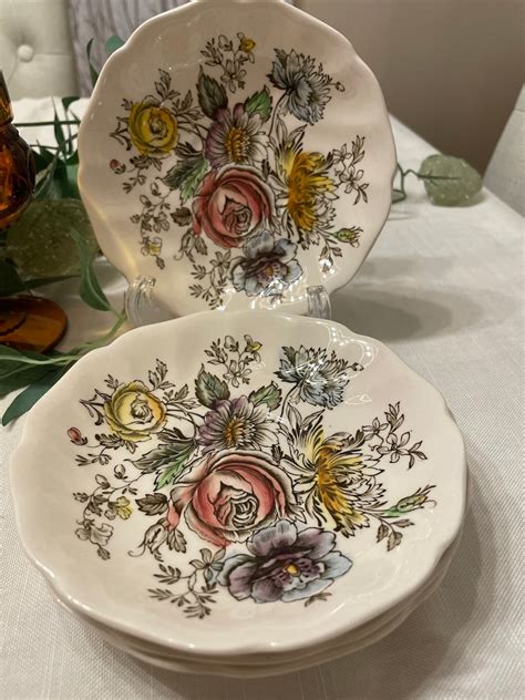 Set Of 4 Sheraton By Johnson Bros Made In England Ironstone Small Plate