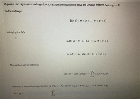 Solved Points Use Eigenvalues And Eigenfunction Chegg