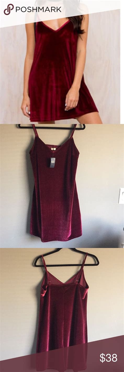 Burgundy Velvet Slip Dress Slip Dress Velvet Slip Dress Clothes Design