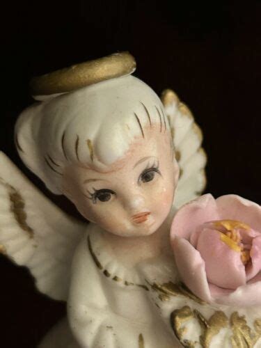 Vintage Lefton Birthday Month August Girl Angel Figurine Japan