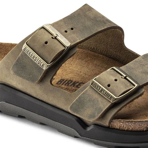 Birkenstock Mens Arizona Rugged Cross Town Faded Khaki Oiled Leather