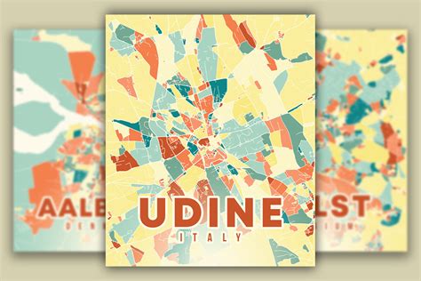 Udine Italy Colorful Poster Map Graphic By Poster Boutique Creative