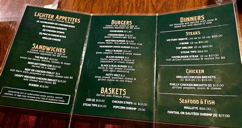 Menu At Victory Steakhouse Lounge Edgemont