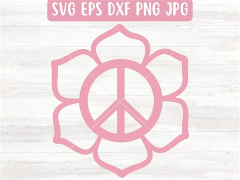 Flower Peace Sign Svg File For Cricut Hippie Svg For Silhouette Car Decal Svg For Vinyl Peace