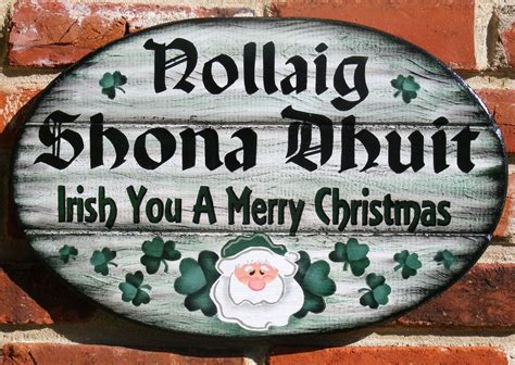 Irish Christmas Sign Irish Christmas Welcome Plaque With Irish