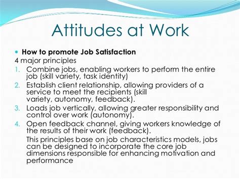 Chapter four attitude and behaviour at work