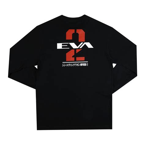 Evangelion Thrice Upon A Time Eva Unit-02 Black Long Sleeve | Official ...