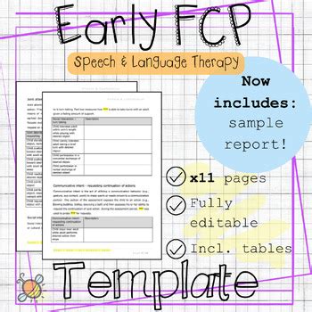 Early Functional Communication Profile Report Template Speech