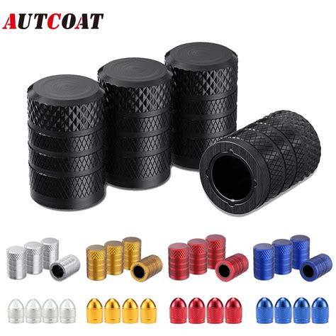 AUTCOAT 4 8Pcs Tire Valve Stem Caps Aluminum Tire Valve Cap Universal