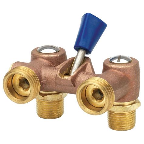 Everbilt 12 In Brass Mpt X Mht Front Operated Dual Washing Machine Valve Vwmduaf3eb The Home