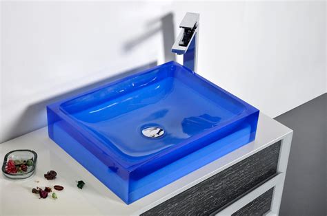 Cupc Certificate Bathroom Resin Rectangular Counter Top Sink Colourful