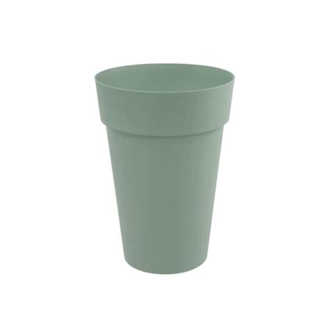 Pot De Fleurs Rond En Plastique Cm Eda Toscane Vert Laurier Prix